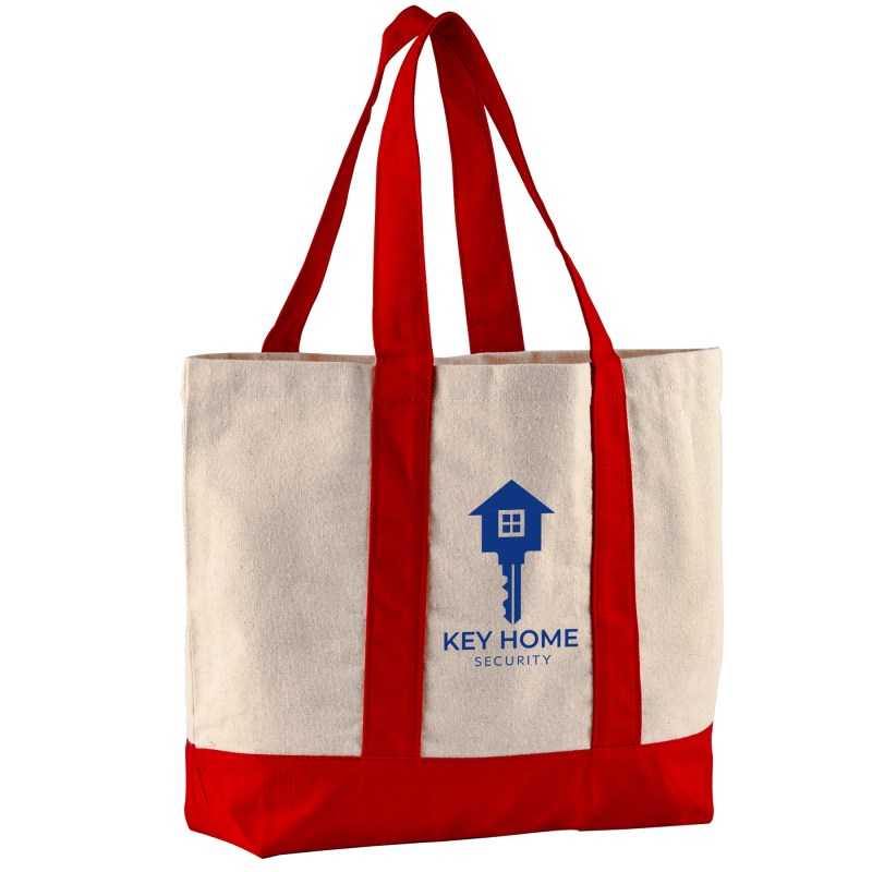 10 Oz. Newport Cotton Canvas Striped Tote Bag 1 10 Oz. Newport Cotton Canvas Striped Tote Bag 1