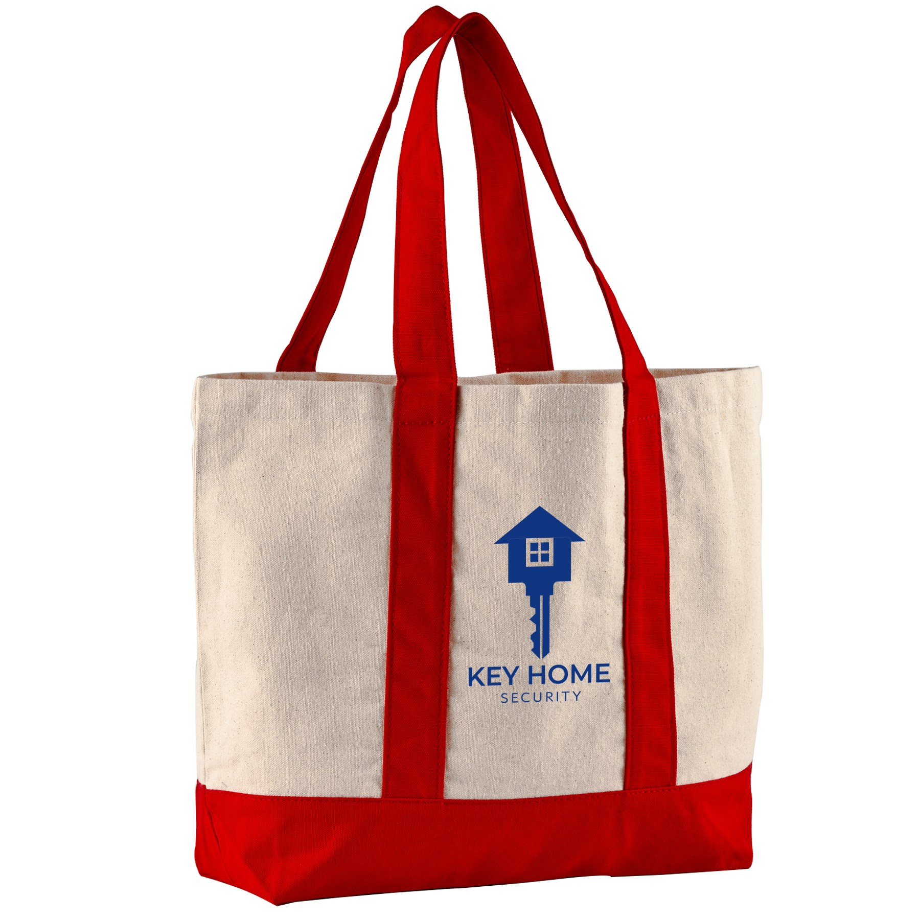 10 Oz. Newport Cotton Canvas Striped Tote Bag 1