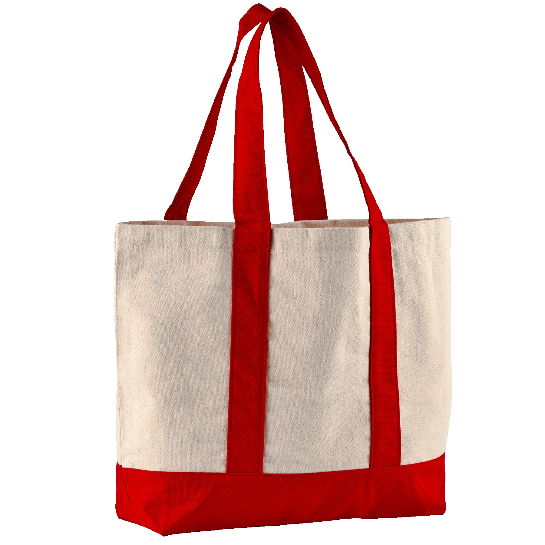 10 Oz. Newport Cotton Canvas Striped Tote Bag 1