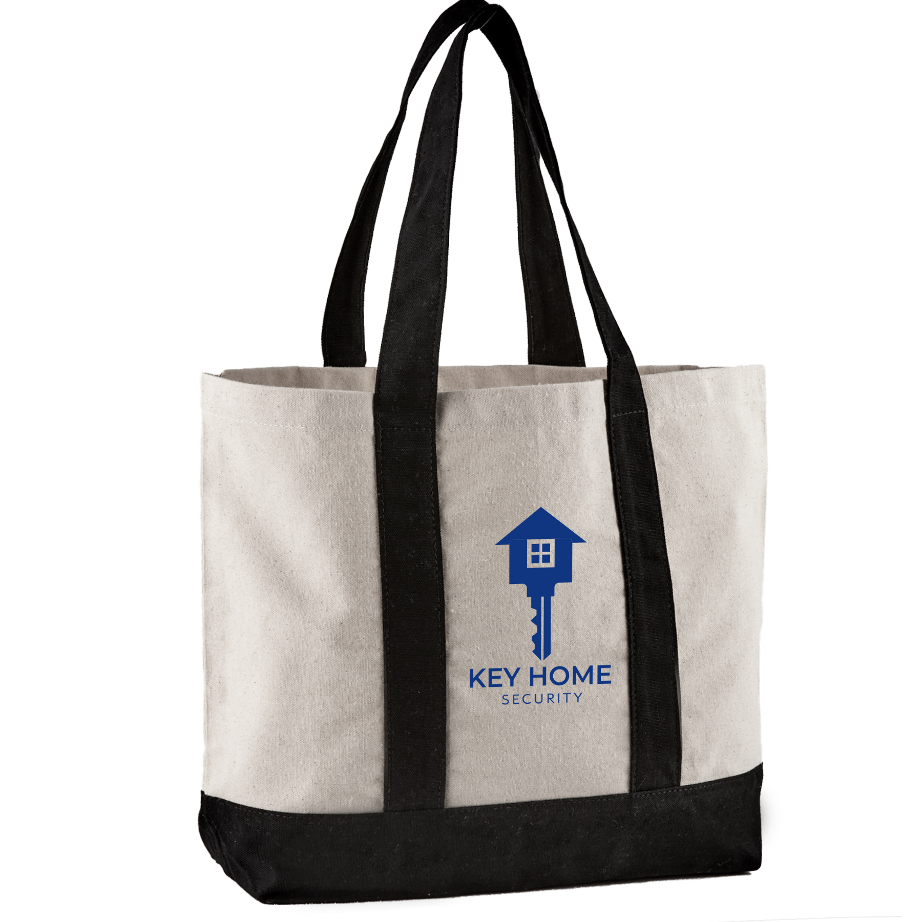 10 Oz. Newport Cotton Canvas Striped Tote Bag 1