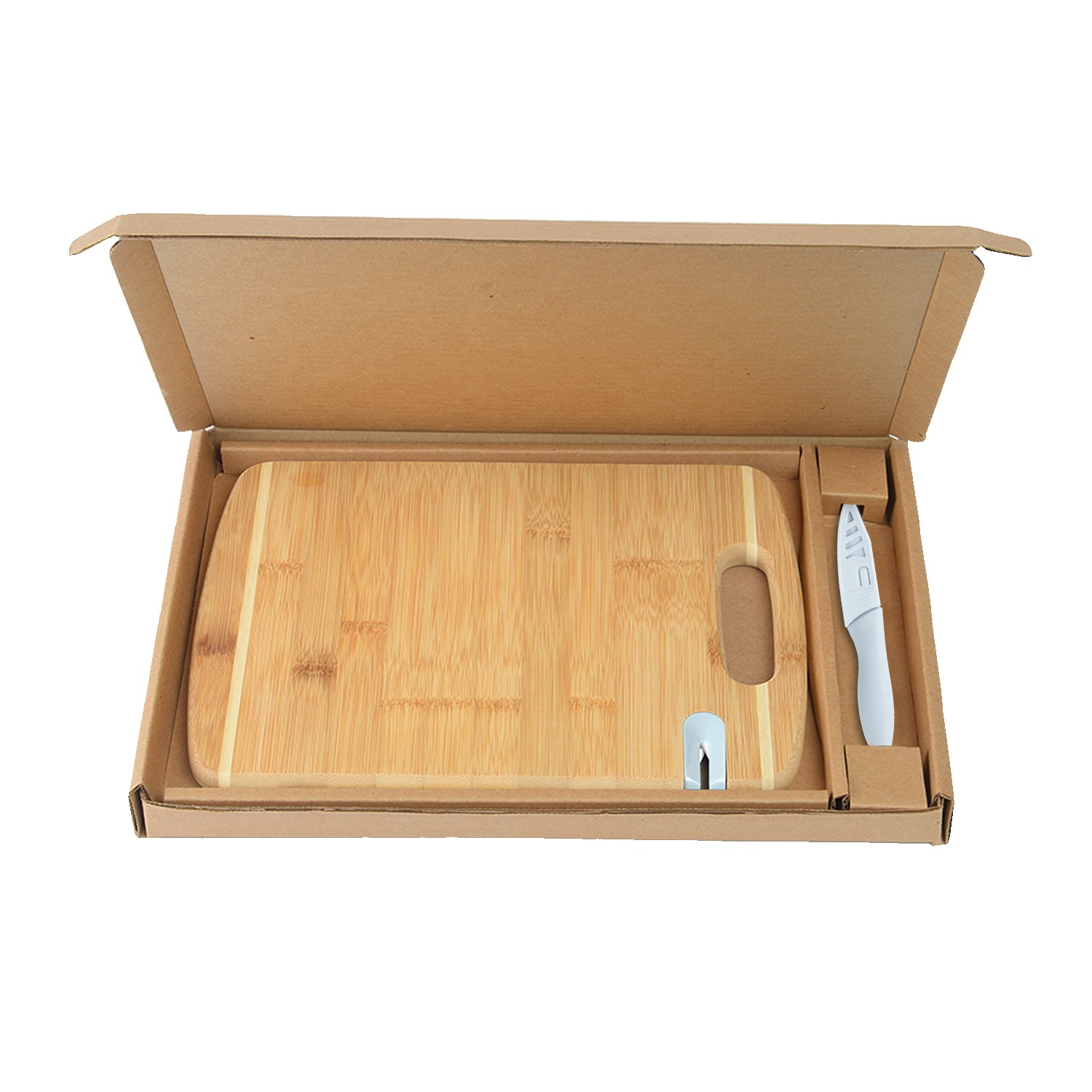 Bamboo Sharpen-It™ Cutting Board w/Knife Gift Box Set 1