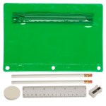 Translucent Deluxe School Kit-Imprinted Contents - Green Translucent Deluxe School Kit-Imprinted Contents - Green