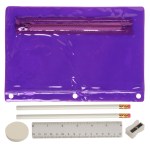 Translucent Deluxe School Kit-Imprinted Contents - Purple Translucent Deluxe School Kit-Imprinted Contents - Purple