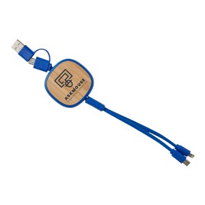 Dual Input 3-IN-1 Bamboo Retractable Cable 1 Dual Input 3-IN-1 Bamboo Retractable Cable 1