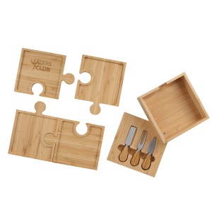 Bamboo Puzzle Cheese Board Set 1 Bamboo Puzzle Cheese Board Set 1