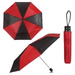 42" Arc Budget Telescoping Umbrella - Black-Red 42" Arc Budget Telescoping Umbrella - Black-Red
