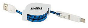 3-in-1 Retractable Fabric Charge-It™ Cable 1
