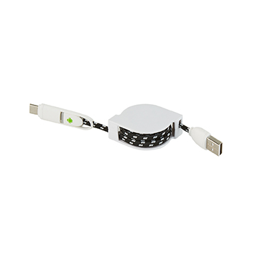 3-in-1 Retractable Fabric Charge-It™ Cable 1