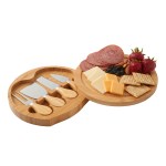 5-Piece Swivel Top Bamboo Cheese Board Set 1 5-Piece Swivel Top Bamboo Cheese Board Set 1