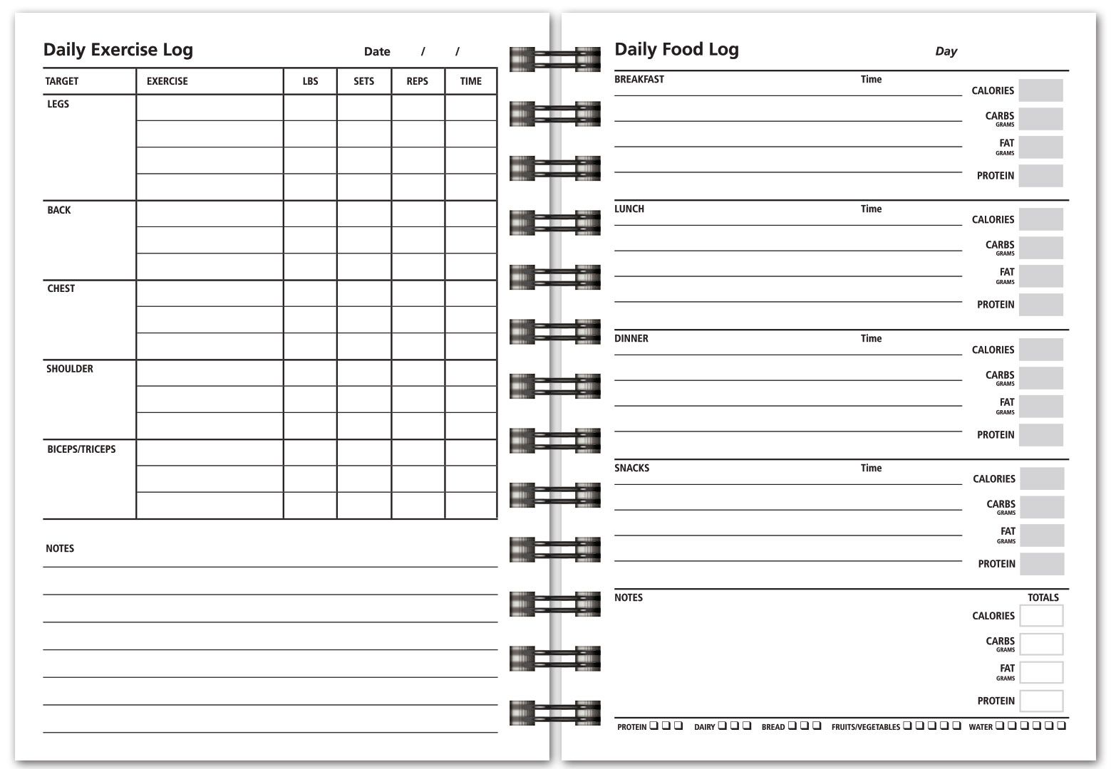 Exercise/Nutrition Health Journals (5"x7") 1