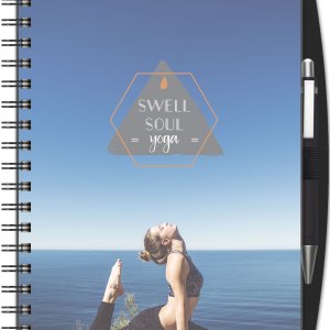 ClearView™ Medium NoteBook Journal w/PenPort & Pen (7"x10") 1 ClearView™ Medium NoteBook Journal w/PenPort & Pen (7"x10") 1