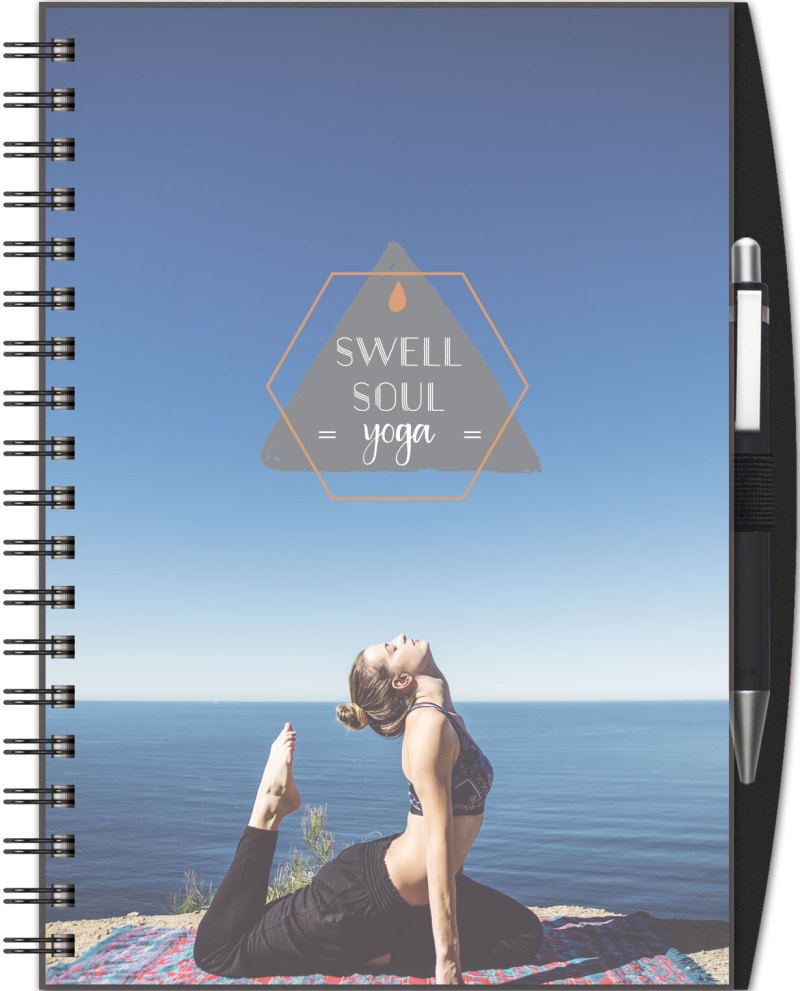 ClearView™ Medium NoteBook Journal w/PenPort & Pen (7"x10") 1 ClearView™ Medium NoteBook Journal w/PenPort & Pen (7"x10") 1