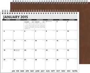 The President™ Leather Front Monthly Planner w/ Chip Back (11"x8.5") 1