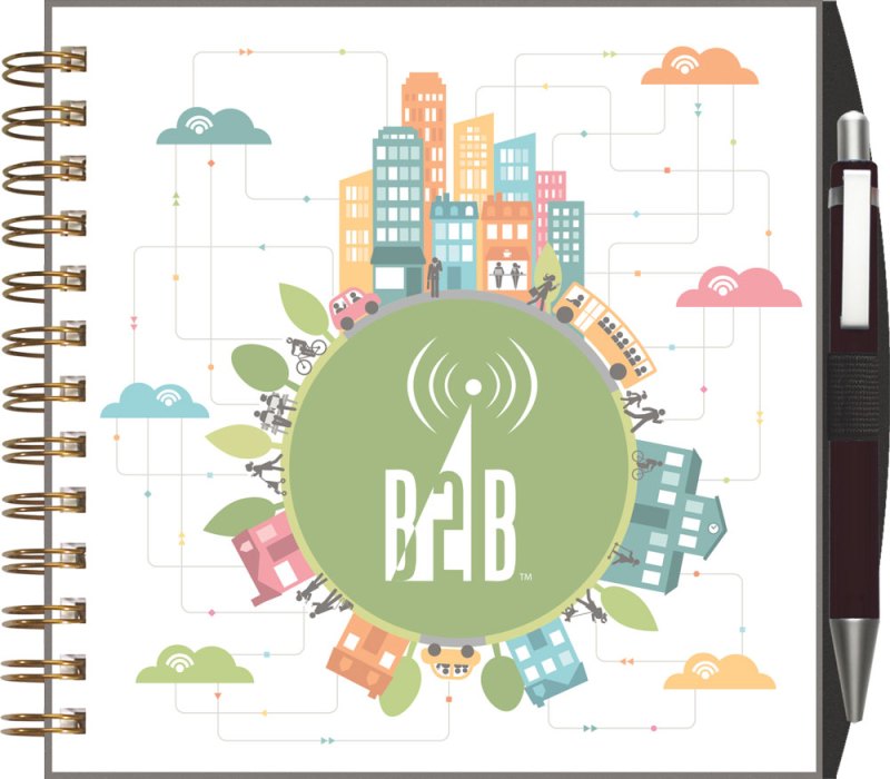 ClearView™ Square NoteBook Journal w/PenPort & Pen (7"x7") 1 ClearView™ Square NoteBook Journal w/PenPort & Pen (7"x7") 1