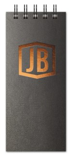 Luxury Cover Series 4 Mini-ReporterPad w/Black Paperboard Back Cover (3"x7") - Gray Luxury Cover Series 4 Mini-ReporterPad w/Black Paperboard Back Cover (3"x7") - Gray