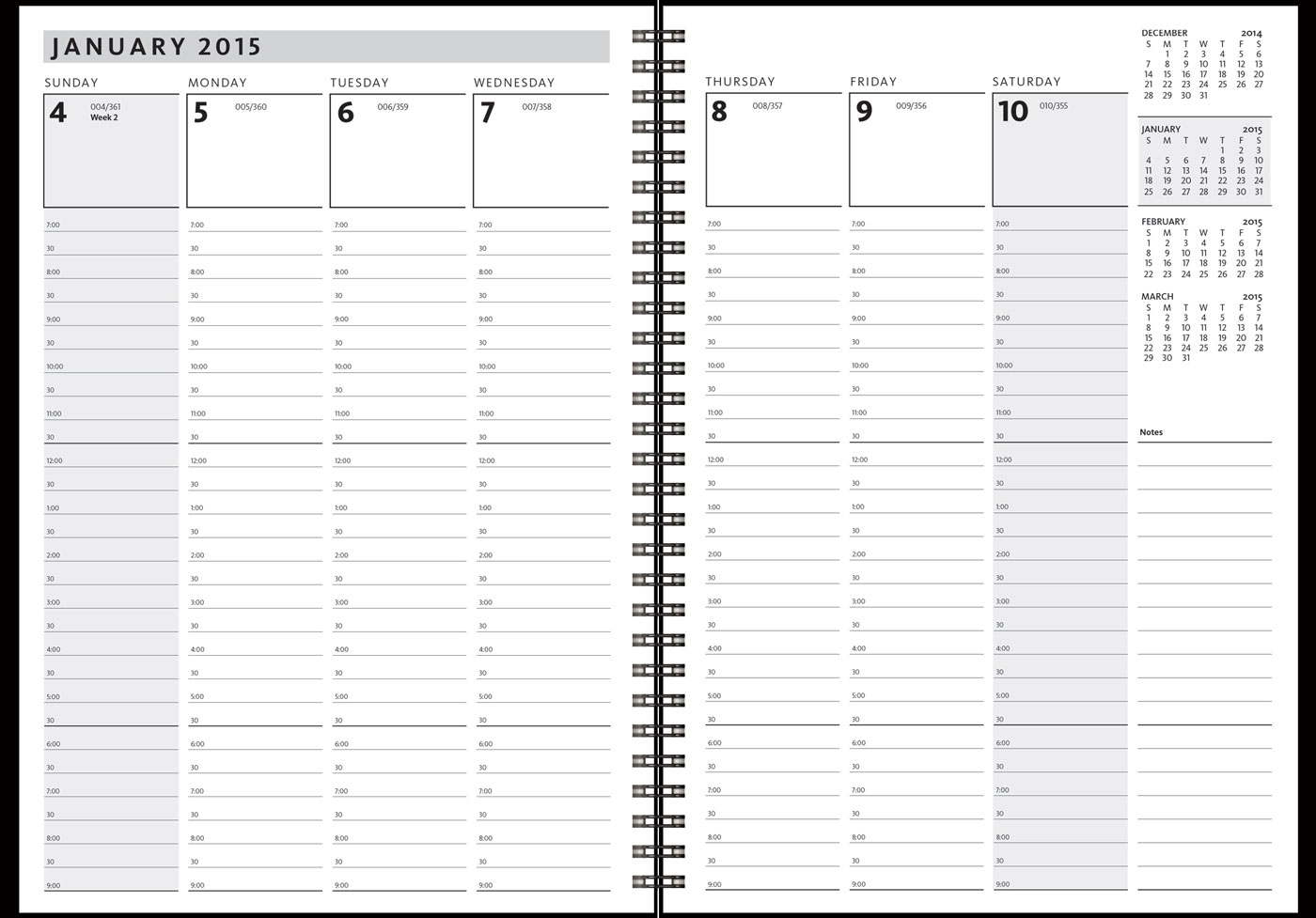 WeeklyOrganizer™ Leatherette Organizer (7"x10") 1