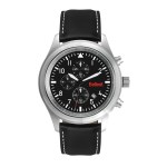 Wc3096 44mm Steel Matte Silver Case, Chronograph Mvmt, Black Dial, Dte Display, Leather Strap, Flat 1 Wc3096 44mm Steel Matte Silver Case, Chronograph Mvmt, Black Dial, Dte Display, Leather Strap, Flat 1
