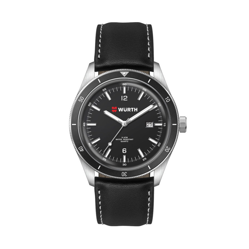 41mm, Ss, Silver Case, Bk Bezel, 3-Hand Mvt, Dte 1 41mm, Ss, Silver Case, Bk Bezel, 3-Hand Mvt, Dte 1