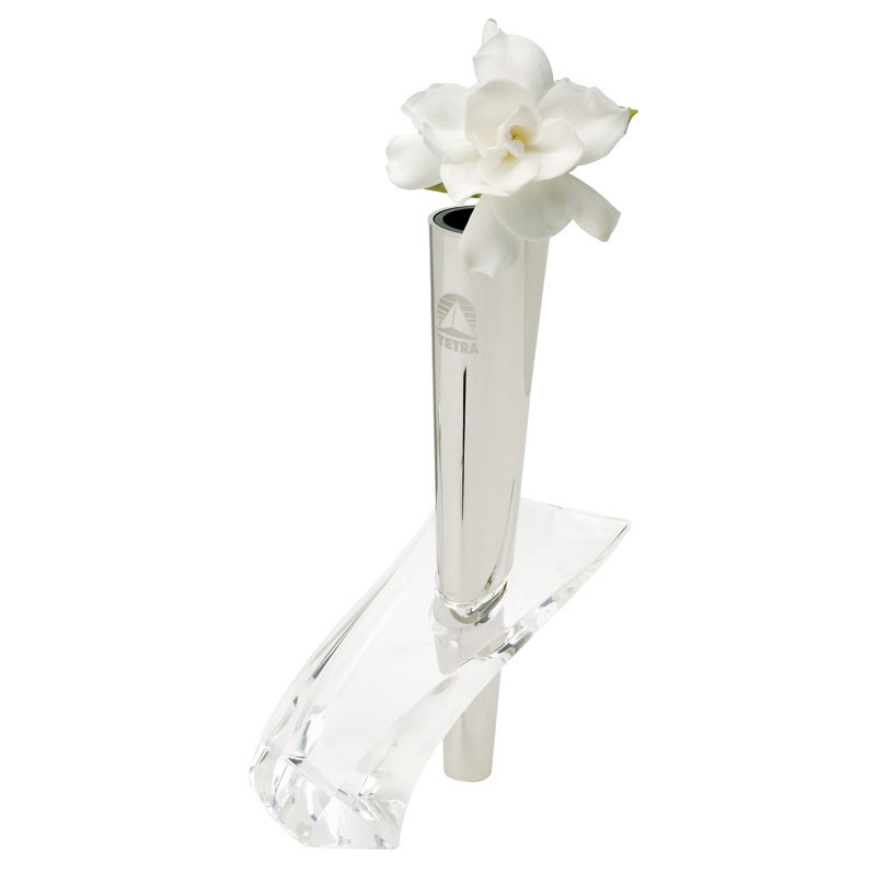Glacier Vase Chrome & Acrylic Vase 1 Glacier Vase Chrome & Acrylic Vase 1