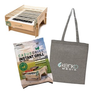 Raleigh CasusGrill Biodegradable BBQ Grill w/Recycled Cotton Tote Bag 1 Raleigh CasusGrill Biodegradable BBQ Grill w/Recycled Cotton Tote Bag 1