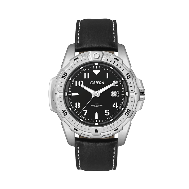 Wc5910 45mm Metal Matte Silver Case, 3 Hand, Dte Display, Black Dial, Leather Strap, Flat Mineral Cr 1 Wc5910 45mm Metal Matte Silver Case, 3 Hand, Dte Display, Black Dial, Leather Strap, Flat Mineral Cr 1