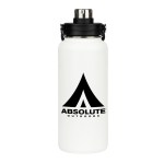 Neptune 34 oz. Double Wall Stainless Steel Water Bottle - White Neptune 34 oz. Double Wall Stainless Steel Water Bottle - White