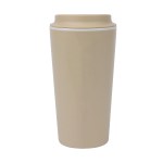 Kenzie 16 oz. Double Wall Recycled Polypropylene Coffee Tumbler - Tan Kenzie 16 oz. Double Wall Recycled Polypropylene Coffee Tumbler - Tan