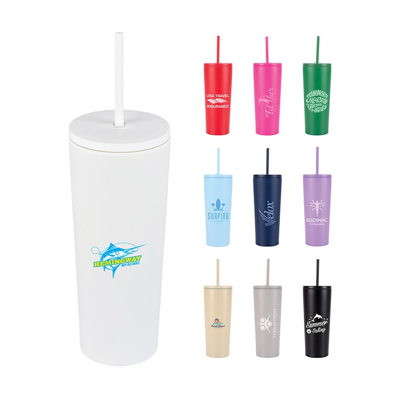 Bayard 24 oz. Double Wall Steel/PP Liner Straw Tumbler 1