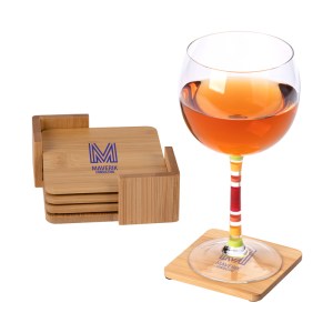 Brandon IV 4-Piece Bamboo Coaster Set 1 Brandon IV 4-Piece Bamboo Coaster Set 1