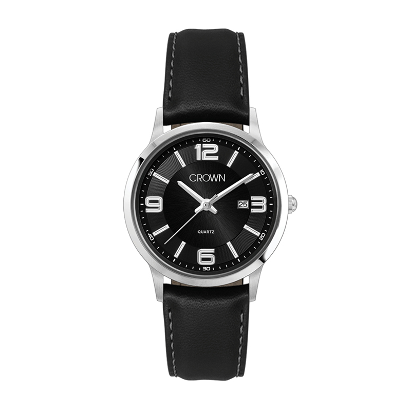 Wc4217 22mm Steel Silver Case, 3 Hand Mvmt, Black Dial, Dte Display, Leather Strap, Flat Mineral Cry 1 Wc4217 22mm Steel Silver Case, 3 Hand Mvmt, Black Dial, Dte Display, Leather Strap, Flat Mineral Cry 1