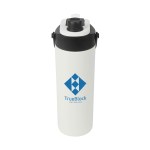 Calverton 22 oz. Double Wall Recycled Stainless Steel Water Bottle - White Calverton 22 oz. Double Wall Recycled Stainless Steel Water Bottle - White