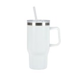 Baker 20 oz. Recycled PP Liner/Steel Outer Travel Mug - White Baker 20 oz. Recycled PP Liner/Steel Outer Travel Mug - White