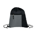 Manchester Recycled (RPET) Drawstring Bag With Zippered & Mesh Pockets - Grey Manchester Recycled (RPET) Drawstring Bag With Zippered & Mesh Pockets - Grey