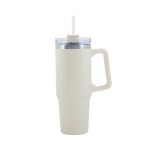 Lyon 30 oz. Double Wall Stainless Steel Travel Mug - Cream Lyon 30 oz. Double Wall Stainless Steel Travel Mug - Cream