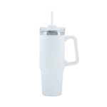 Lyon 30 oz. Double Wall Stainless Steel Travel Mug - White Lyon 30 oz. Double Wall Stainless Steel Travel Mug - White