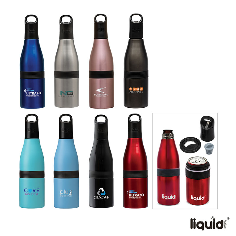 Liquid Fusion Icy Bev Kooler 22 oz. 3-In-1 Double Wall Stainless Steel Bottle 1