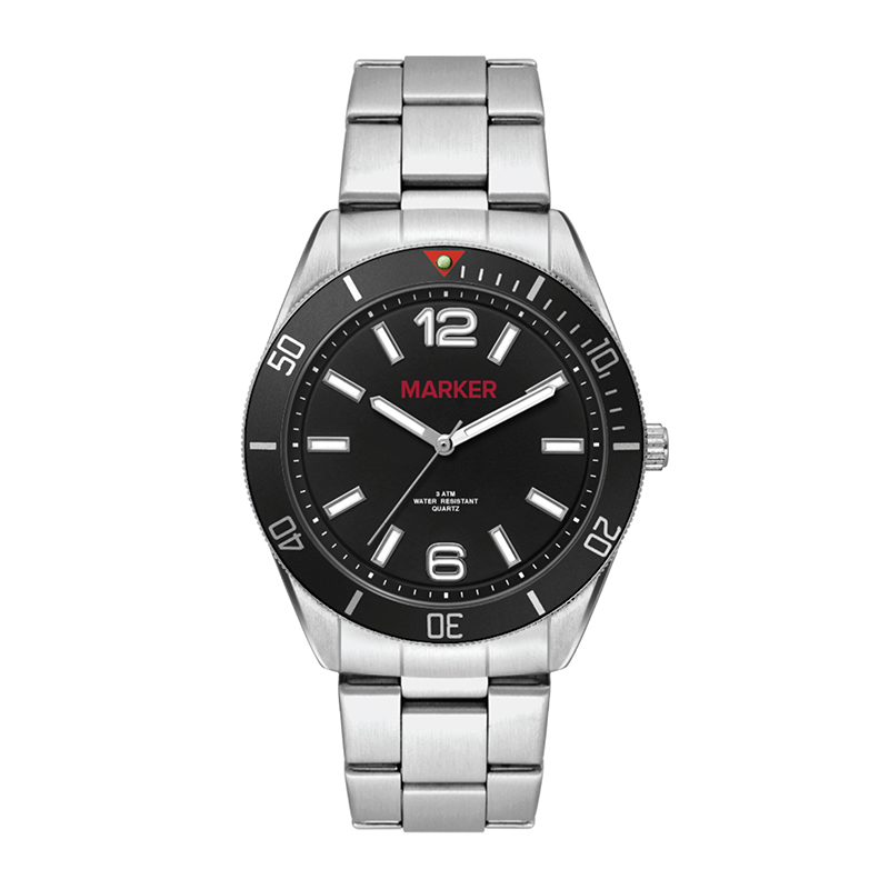 Wc5186 42mm Metal Matte Silver Case, 3 Hand Mvmt, Black Dial, Bk Rotating Bezel, Silver Bracelet, Fl 1 Wc5186 42mm Metal Matte Silver Case, 3 Hand Mvmt, Black Dial, Bk Rotating Bezel, Silver Bracelet, Fl 1