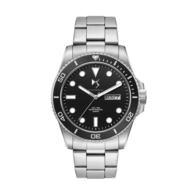 42.5mm, Ss, Silver Case, Bk Bezel, 3-Hand Mvt, Day-Dte 1 42.5mm, Ss, Silver Case, Bk Bezel, 3-Hand Mvt, Day-Dte 1