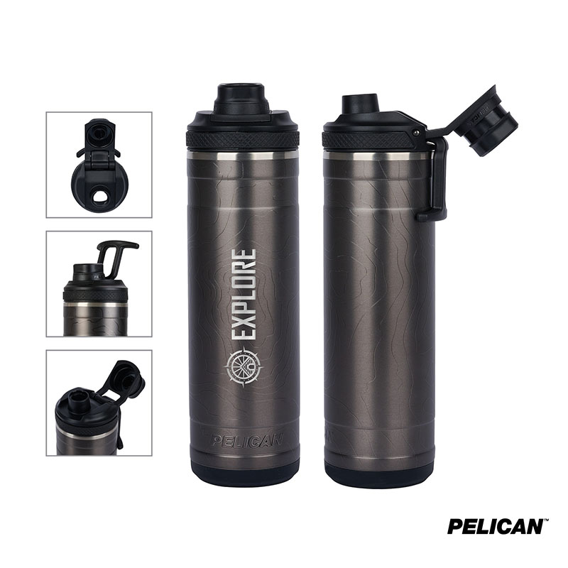 Pelican Pacific Chug 26 oz. Topographical Recycled Double Wall Stainless Steel Water Bottle 1 Pelican Pacific Chug 26 oz. Topographical Recycled Double Wall Stainless Steel Water Bottle 1