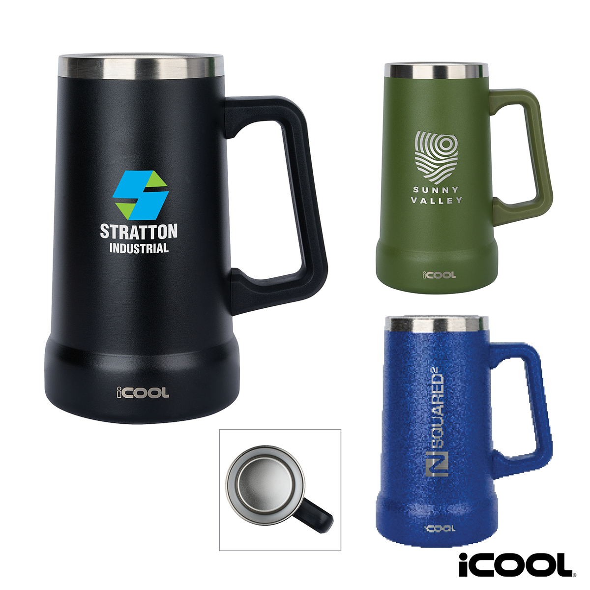 iCOOL Breckenridge 24 oz. Double Wall Stainless Steel Beer Stein 1