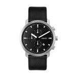 Wc8318 44mm Steel Matte Silver Case, Chronograph Mvmt, Black Dial, Dte Display, Leather Strap, Flat 1 Wc8318 44mm Steel Matte Silver Case, Chronograph Mvmt, Black Dial, Dte Display, Leather Strap, Flat 1