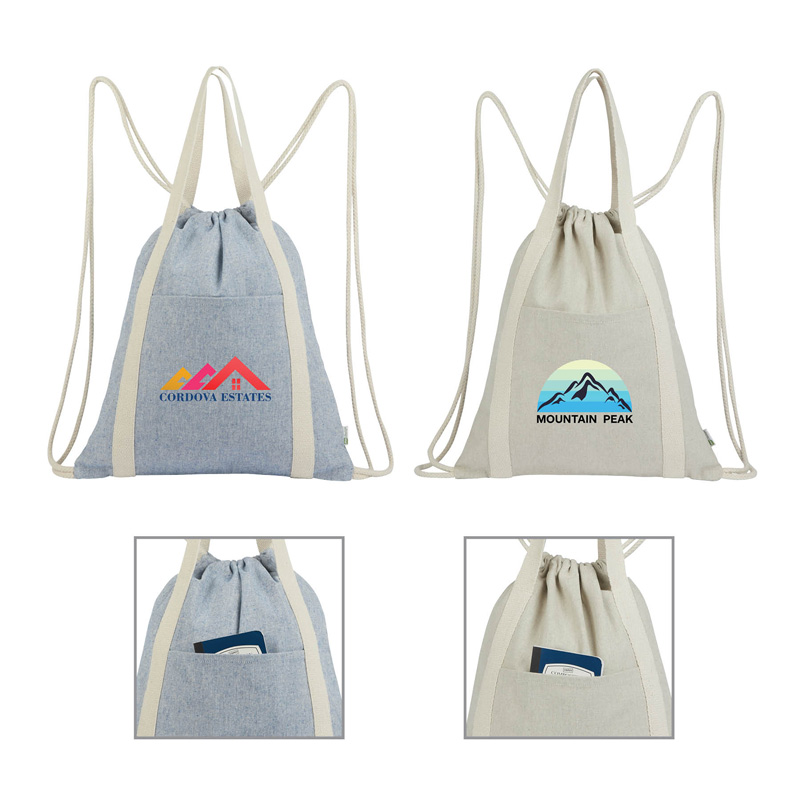 Renew II 9 oz. Recycled Cotton Drawstring Bag 1