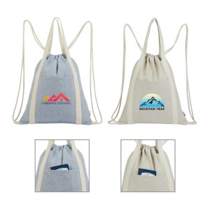 Renew II 9 oz. Recycled Cotton Drawstring Bag 1 Renew II 9 oz. Recycled Cotton Drawstring Bag 1