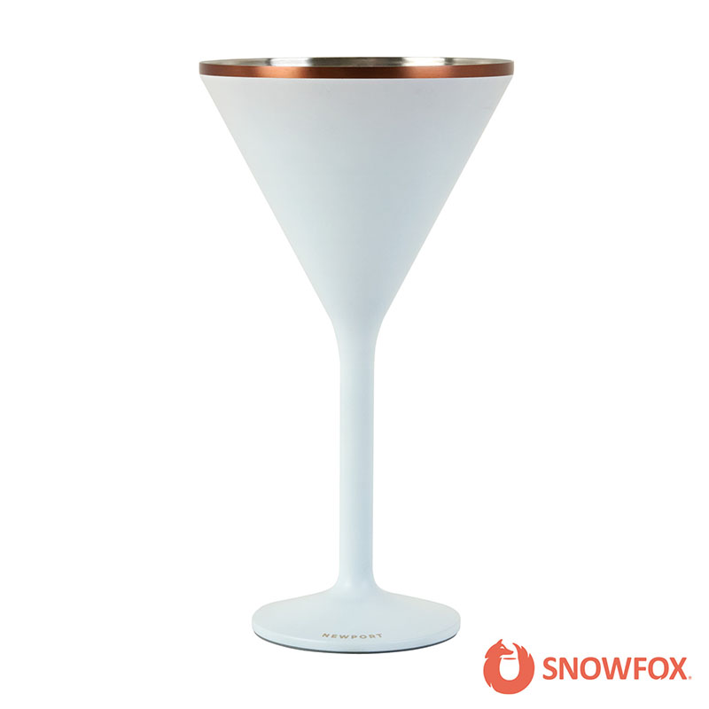 Snowfox 8 oz. Double Wall Steel Stemmed Martini Glass 1