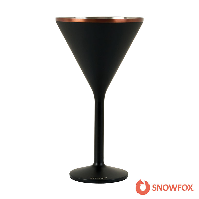 Snowfox 8 oz. Double Wall Steel Stemmed Martini Glass 1