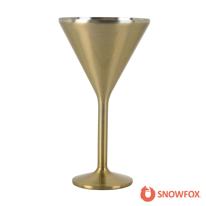 Snowfox 8 oz. Double Wall Steel Stemmed Martini Glass 1