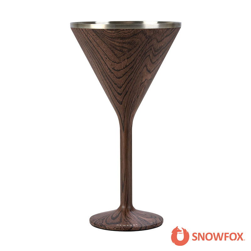 Snowfox 8 oz. Double Wall Steel Stemmed Martini Glass 1