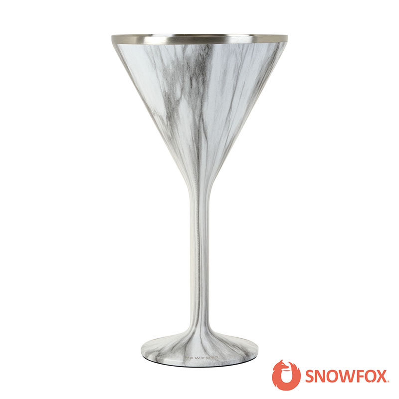 Snowfox 8 oz. Double Wall Steel Stemmed Martini Glass 1