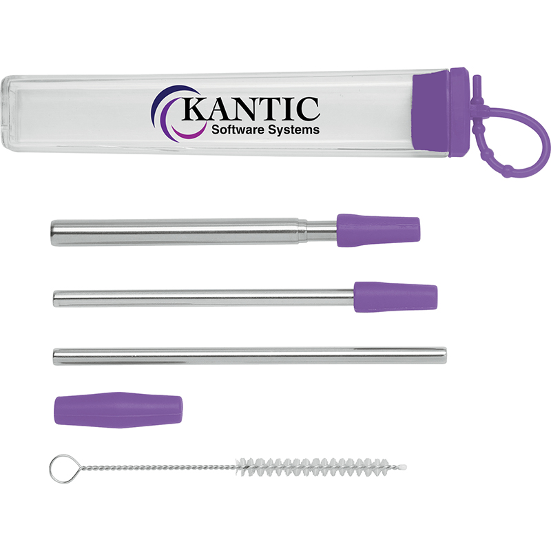 Cosmopolitan 7-Piece, 2-Straw Stainless Steel Set 1