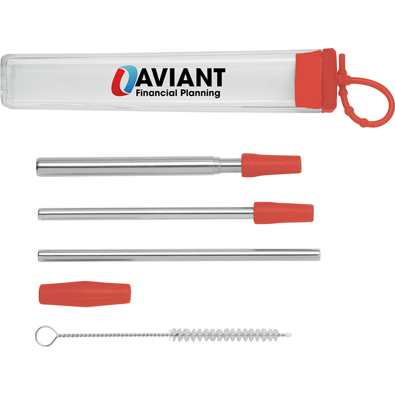 Cosmopolitan 7-Piece, 2-Straw Stainless Steel Set 1